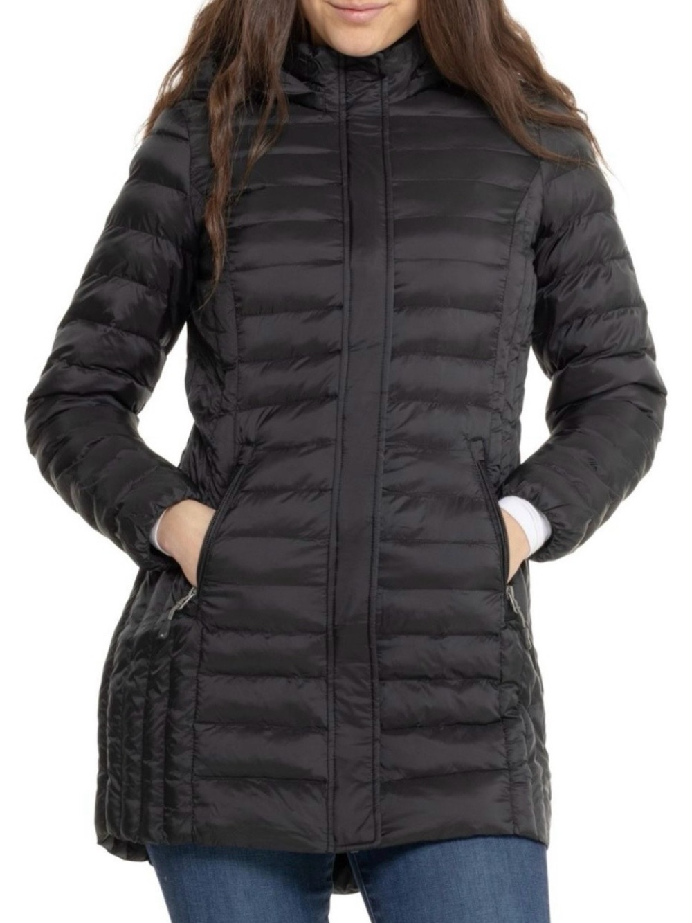 32 Degrees Women's Black Quilted Packable Puffer Coat